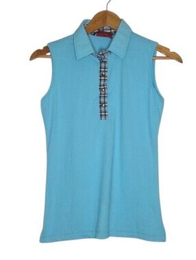 Brendratti Alina Sleeveless Light Blue Polo Top Size 42